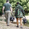 rear view fishermen with fishing tackle 329181 20034